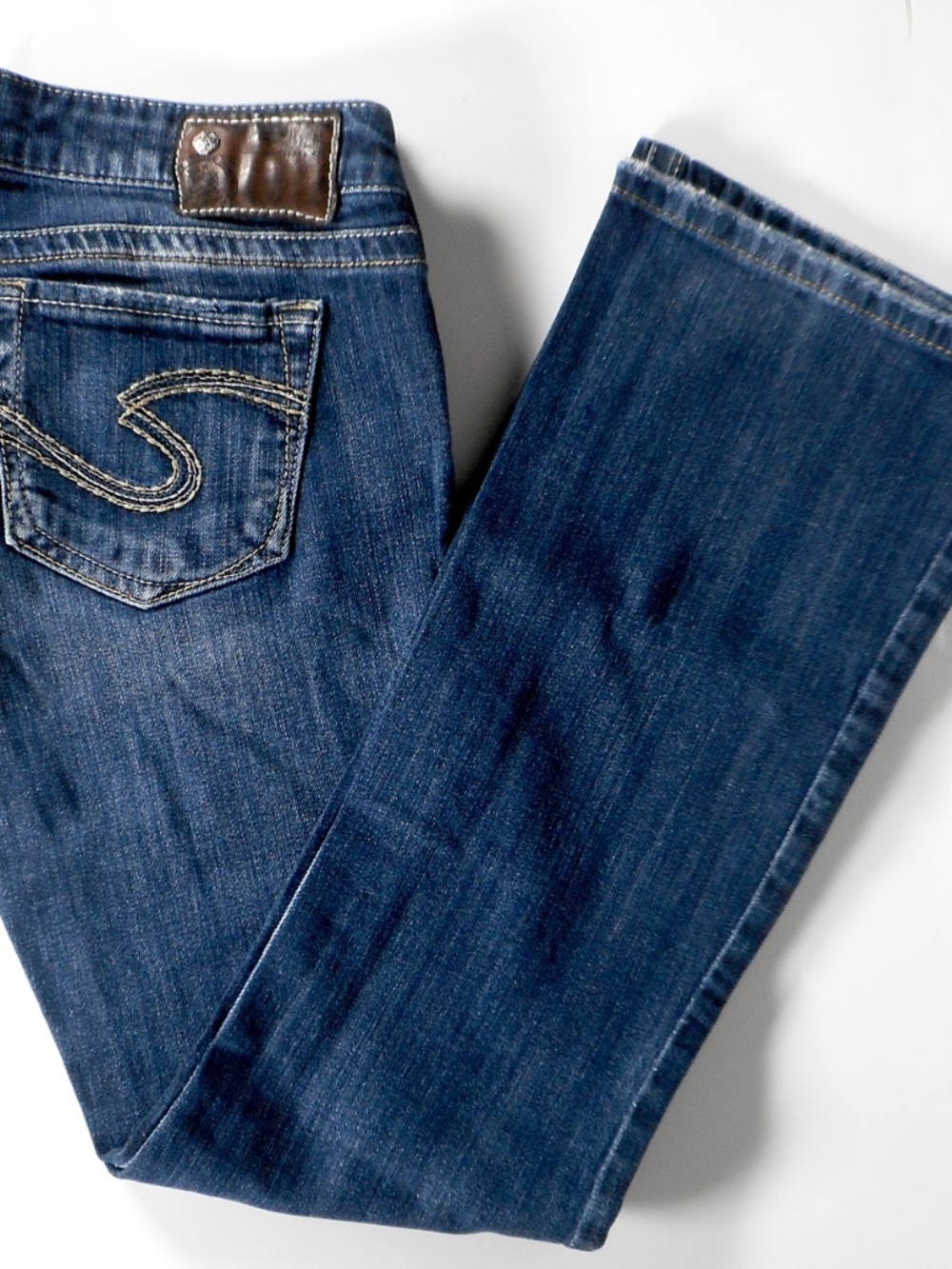 Silver Jeans Tuesday 28 Bootcut Denim Blue Jean Low Rise 28x30 5-Pocket Tab - Picture 16 of 16